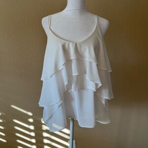 Eloquii White Layered Camisole Top